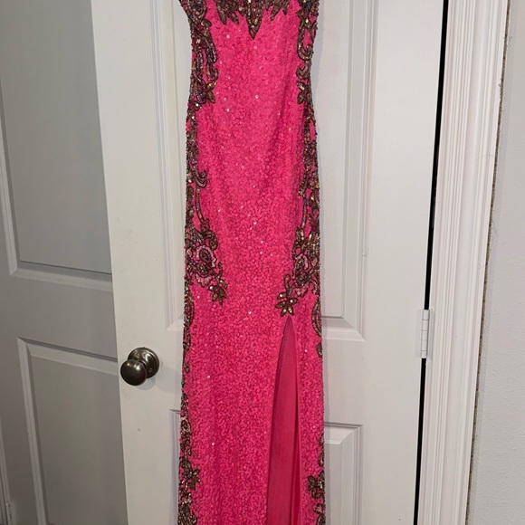 Primavera size 0 pink sequined dress for prom. Perfect condition, worn once. - Picture 8 of 12